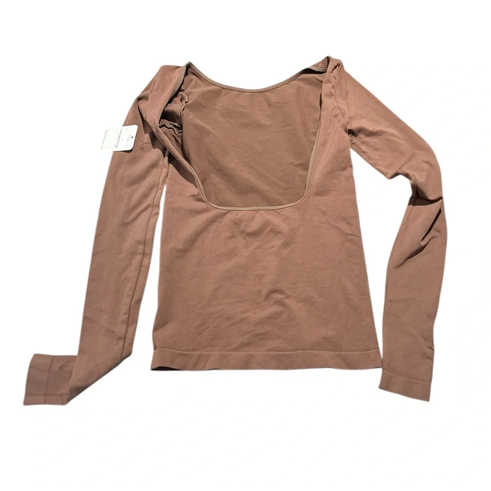 Free People Brown Long Sleeve Top NWT - Picture 4 of 6